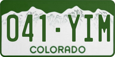 CO license plate 041YIM