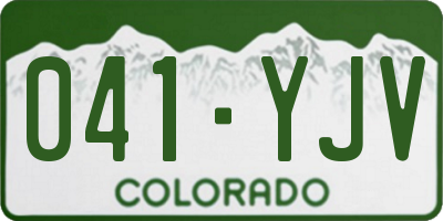 CO license plate 041YJV