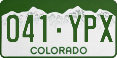 CO license plate 041YPX