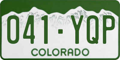 CO license plate 041YQP