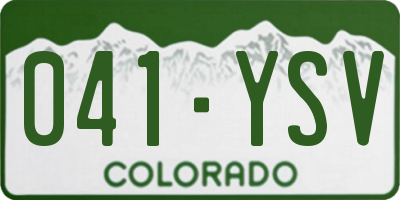 CO license plate 041YSV