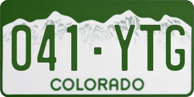 CO license plate 041YTG
