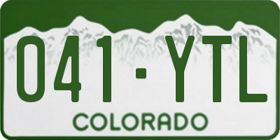 CO license plate 041YTL