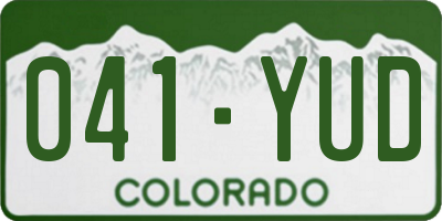 CO license plate 041YUD