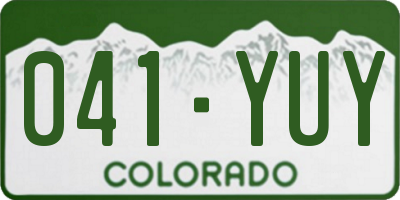 CO license plate 041YUY