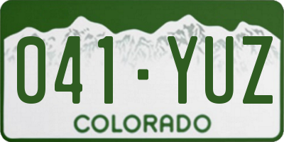 CO license plate 041YUZ