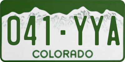 CO license plate 041YYA
