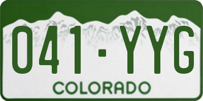 CO license plate 041YYG