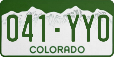 CO license plate 041YYO