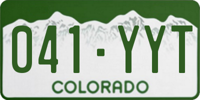CO license plate 041YYT