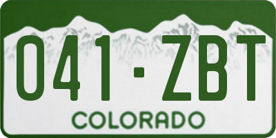 CO license plate 041ZBT