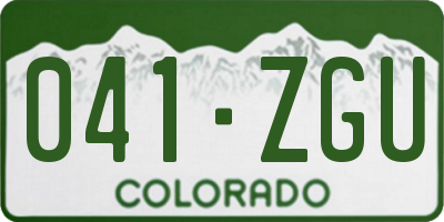 CO license plate 041ZGU