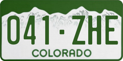 CO license plate 041ZHE