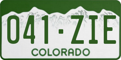CO license plate 041ZIE