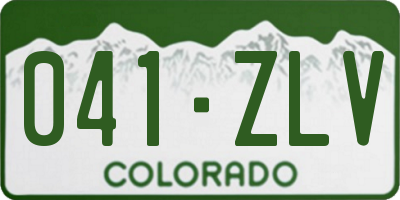CO license plate 041ZLV