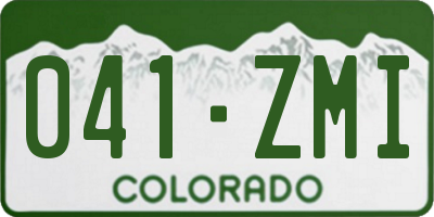 CO license plate 041ZMI