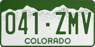CO license plate 041ZMV