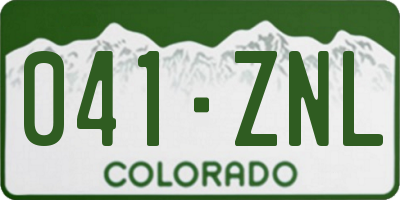 CO license plate 041ZNL