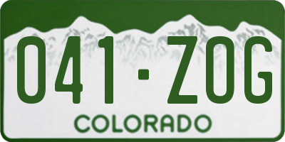 CO license plate 041ZOG