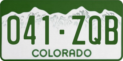 CO license plate 041ZQB