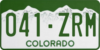 CO license plate 041ZRM