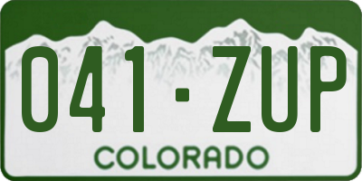 CO license plate 041ZUP