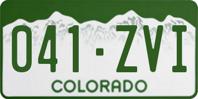 CO license plate 041ZVI