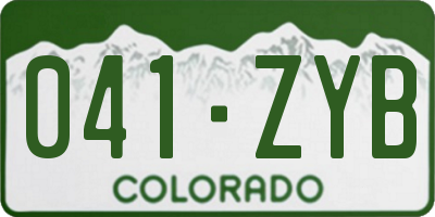 CO license plate 041ZYB