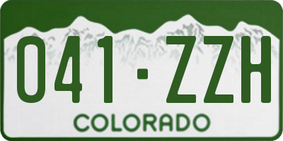 CO license plate 041ZZH