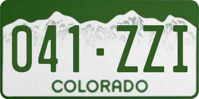 CO license plate 041ZZI