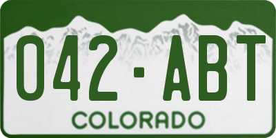 CO license plate 042ABT
