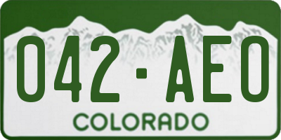 CO license plate 042AEO