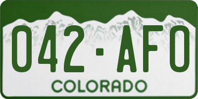 CO license plate 042AFO