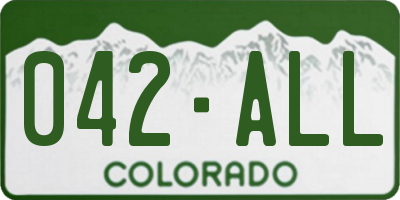 CO license plate 042ALL