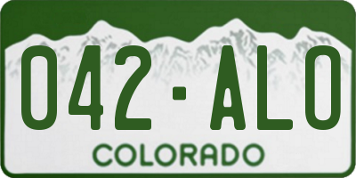 CO license plate 042ALO