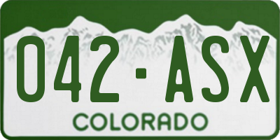 CO license plate 042ASX