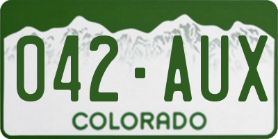 CO license plate 042AUX