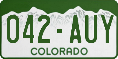 CO license plate 042AUY