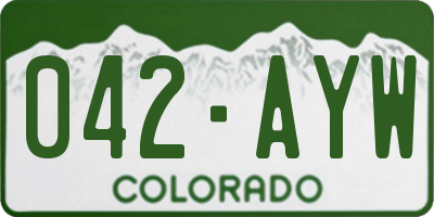 CO license plate 042AYW