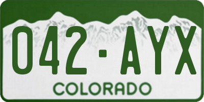 CO license plate 042AYX