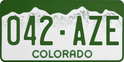CO license plate 042AZE