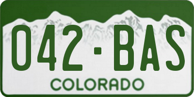 CO license plate 042BAS
