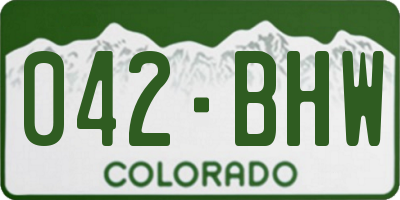 CO license plate 042BHW
