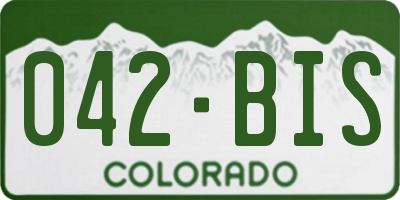 CO license plate 042BIS
