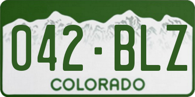 CO license plate 042BLZ