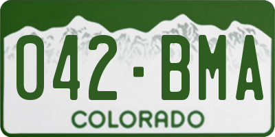 CO license plate 042BMA