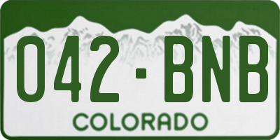 CO license plate 042BNB