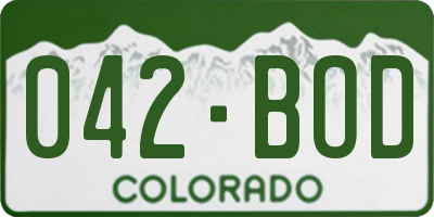 CO license plate 042BOD