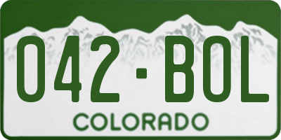 CO license plate 042BOL