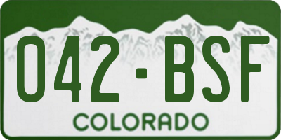 CO license plate 042BSF